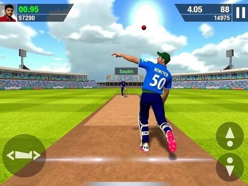 Tendulkar's Tremendous Toss gameplay screenshot showing Sachin Tendulkar bowling